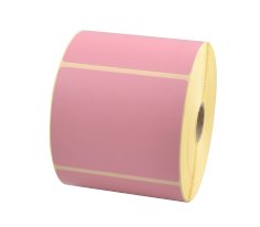Etiket 90x74mm thermal licht roze afscheurbaar, afneembaar, watergedragen inkt