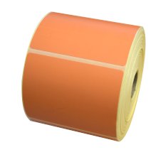 Etiket 90x74mm l. oranje(1565c) th thermal afscheurbaar afneembaar watergedragen inkt