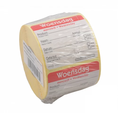 étiquettes HACCP 50x50mm Woensdag