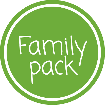 Etiketten @35mm groen-wit 'Family pack'