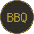 500 Etiketten 35mm schwarz-gelb 'BBQ'