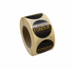 Etiket @35mm zwart-geel 'fondue'