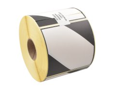 Gevarenetiket LQ papier 100x100m wit met zwarte bedrukking