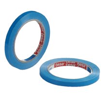 Vinyltape sPVC 9mmx66mtr 59my blauw, solvent belijming, tesa 62204
