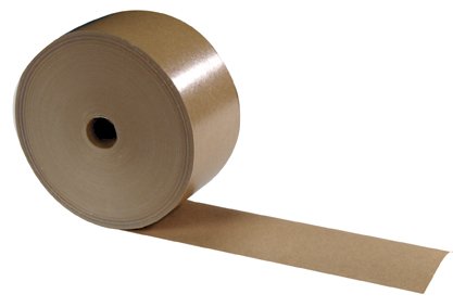 Plakband papier 70mmx100mtr bruin gegomd buiten-versterkt-kern 30mm
