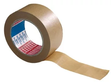 Tape papier 50mmx50mtr 107my bruin, hotmelt belijming, tesa 4313