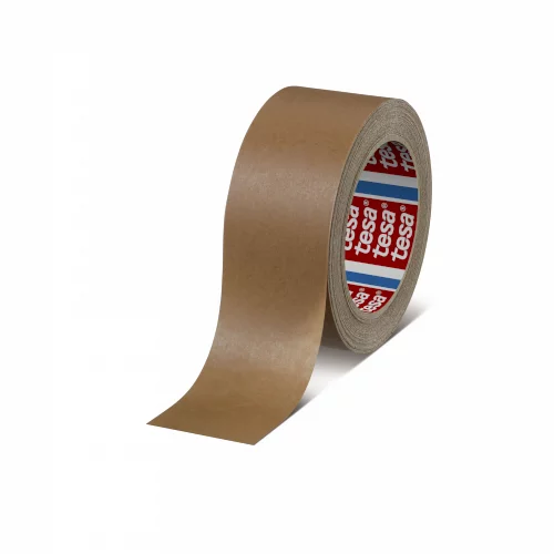Tape papier 50mmx50mtr 107my bruin, hotmelt belijming, tesa 4313