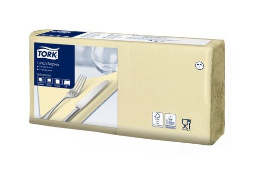 Lunchservet Tork 32,8x32,5cm champagne, 2-lgs, 1/4vouw