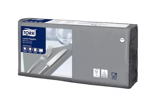 Lunchservet Tork 33x33cm grijs, 2-lgs, 1/4vouw