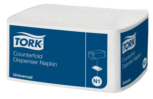 Dispenser servet Tork 33x30cm wit, 1-lgs, counterfold N1