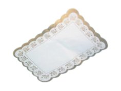 Dentelle papier fleur 15x26cm or/blanc sulfurisé