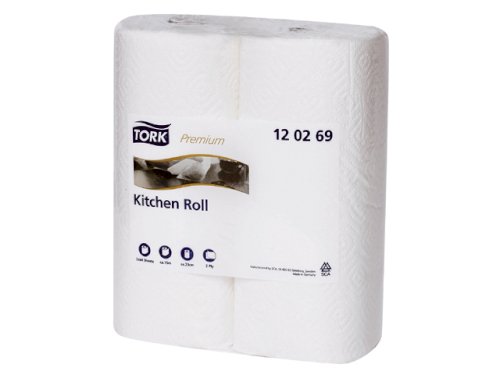 Tork premium essuie-tout double épaisseur 15,36mx23cm décor blanc