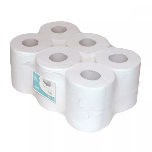 6 Rol Putzpapier 1-lagig Weiß MIDI 20cmx300mtr mit Zughülle 100% Zellulose