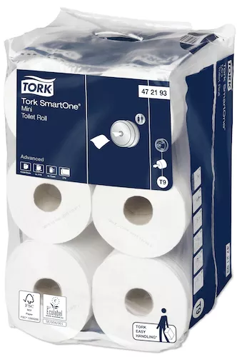 Toilettenpapier. Tork SmartOne weiß, mini, 2lgs, T9, 13.4cmx111.6mtr