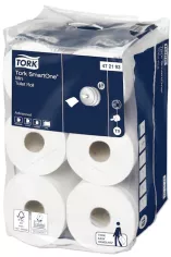 Feuilles de papier toilette. Tork SmartOne blanc, mini, 2lgs, T9, 13.4cmx111.6mtr