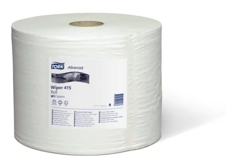 Rouleau chiffon tork advanced W1 wiper 415 simple épaisseur 1000mx25cm blanc