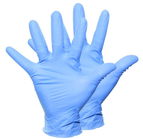 Handschoen nitril maat S blauw, gepoederd
