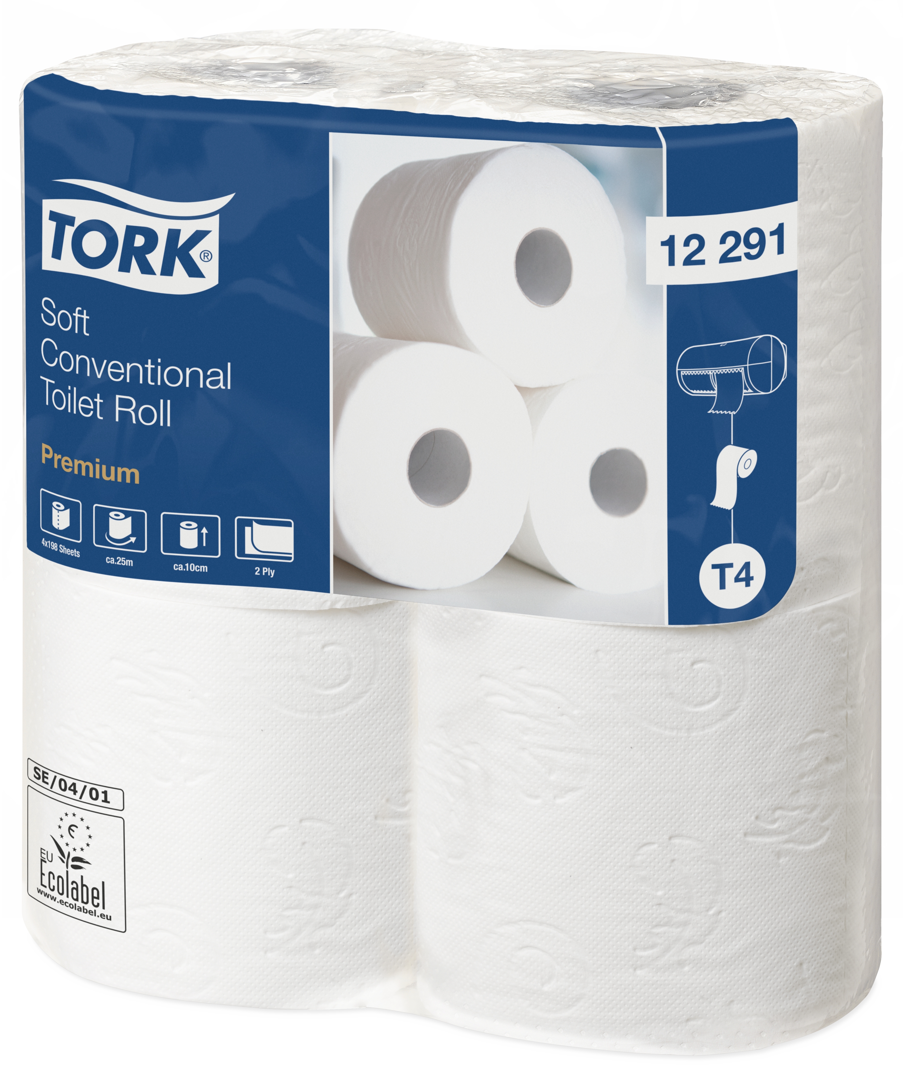 Distributeur Tork® T3 pour papier toilette feuille à feuille