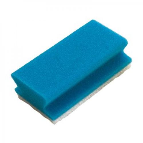 Reinigingsspons Taski 14x8cm blauw/wit met greep