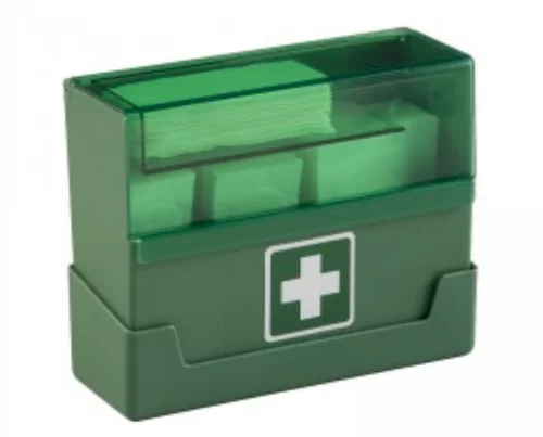 Pflasterdispenser gefüllt+wandhaltering ABS inkl. 90 Stück Vliesplaster (4 Formate)