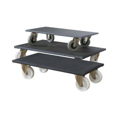 Plateau roulant pour meubles 35x60cm noir/gris roues polyamide