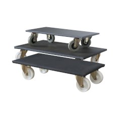 Meubelroller 80x48cm zwart/grijs rubberen wielen, draagkracht 250kg