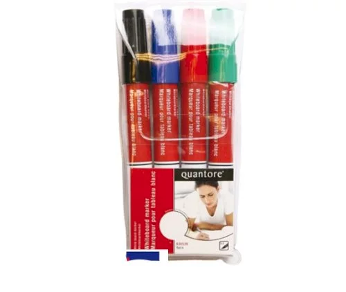 4 Whiteboardmarker Sortiment (schwarz, rot, blau, grün), Rundspitze