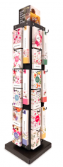 Molen v. bloemkaartjes 18,5x18,5x69cm 36haaks, gevuld met 432 kaartjes