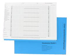 Weekstaat 30x21cm A4 model 1 per week, blauwe kaft