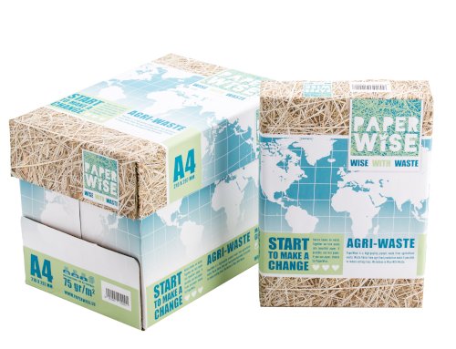 5 Pkg./500 Bl. Kopierpapier A4, 75 g Landwirtschaftlicher Abfall, weiß, PaperWise