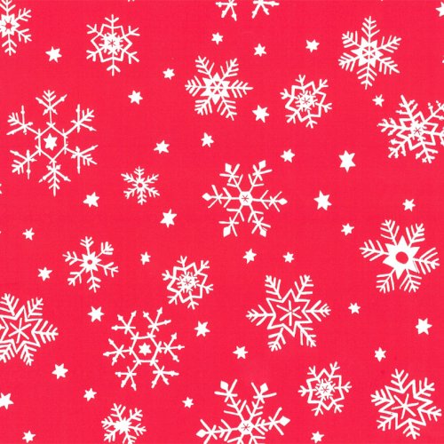Kerstpapier rood sneeuwvl 50cm